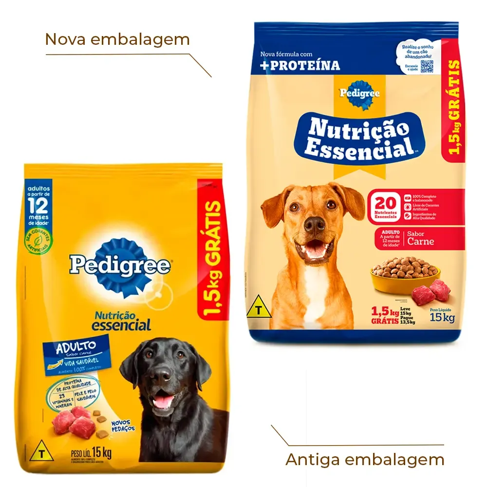 Ração Pedigree Nutri Essencial Cães Adultos Carne